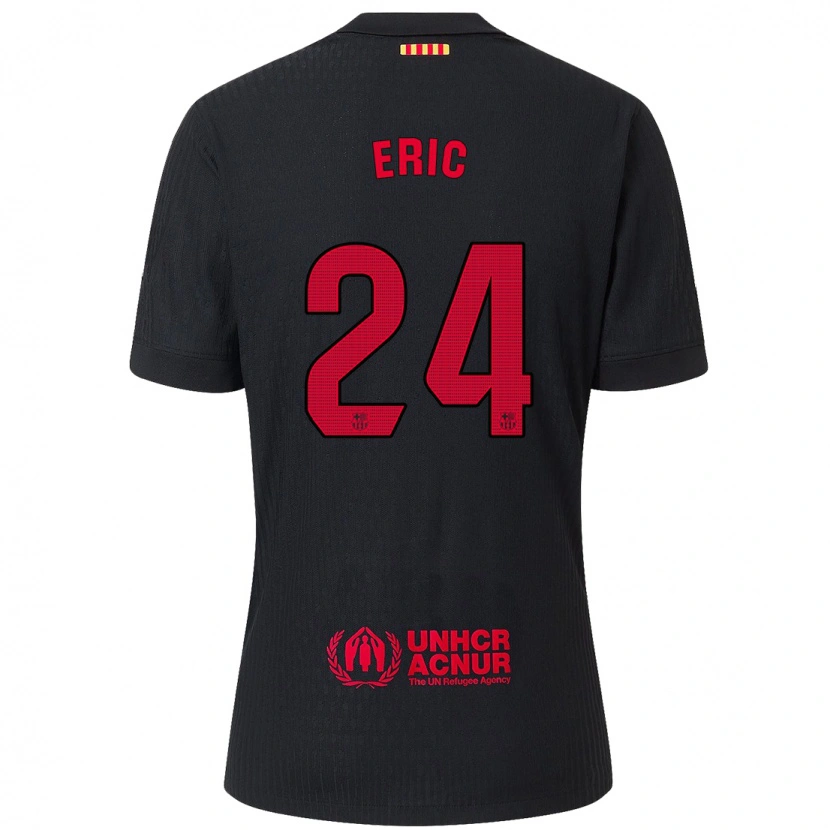 Danxen Enfant Maillot Eric García #24 Noir Rouge Tenues Extérieur 2024/25 T-Shirt