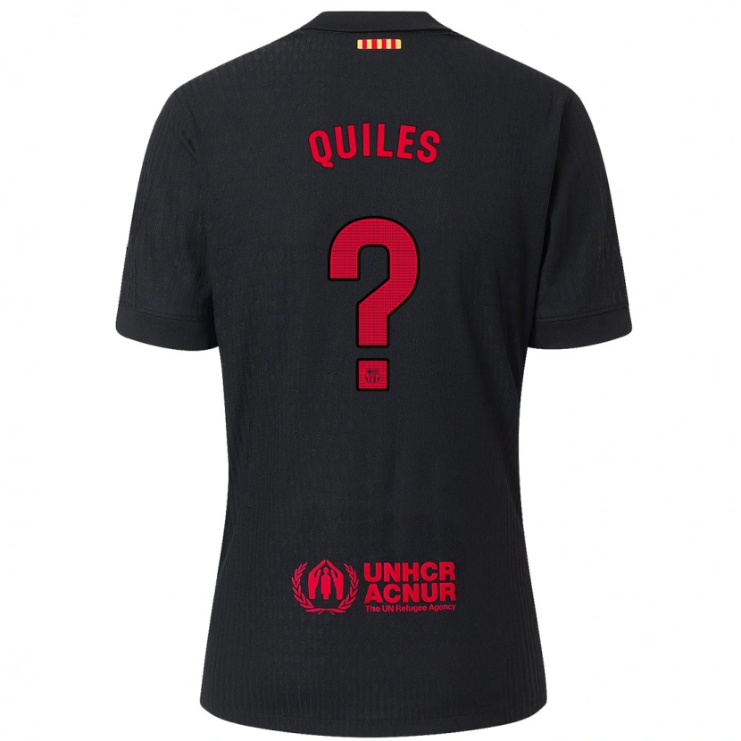 Danxen Enfant Maillot Jan Quiles #0 Noir Rouge Tenues Extérieur 2024/25 T-Shirt