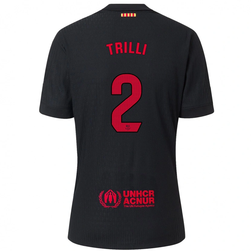 Danxen Enfant Maillot Trilli #2 Noir Rouge Tenues Extérieur 2024/25 T-Shirt