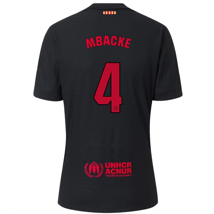 Danxen Enfant Maillot Mamadou Mbacke #4 Noir Rouge Tenues Extérieur 2024/25 T-Shirt