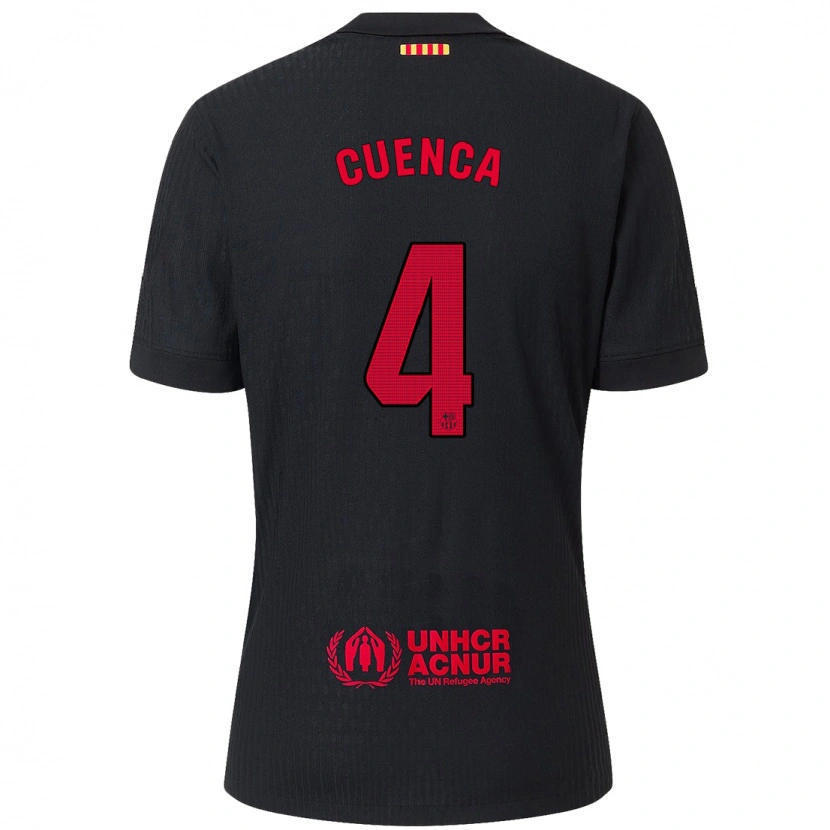 Danxen Enfant Maillot Andrés Cuenca #4 Noir Rouge Tenues Extérieur 2024/25 T-Shirt