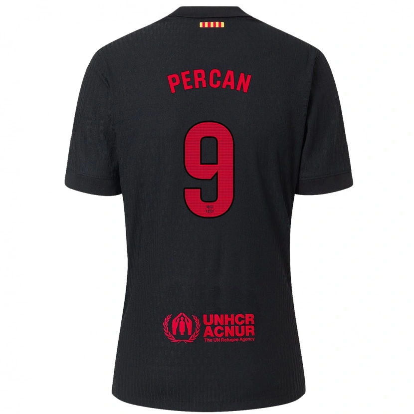 Danxen Enfant Maillot Diego Percan #9 Noir Rouge Tenues Extérieur 2024/25 T-Shirt