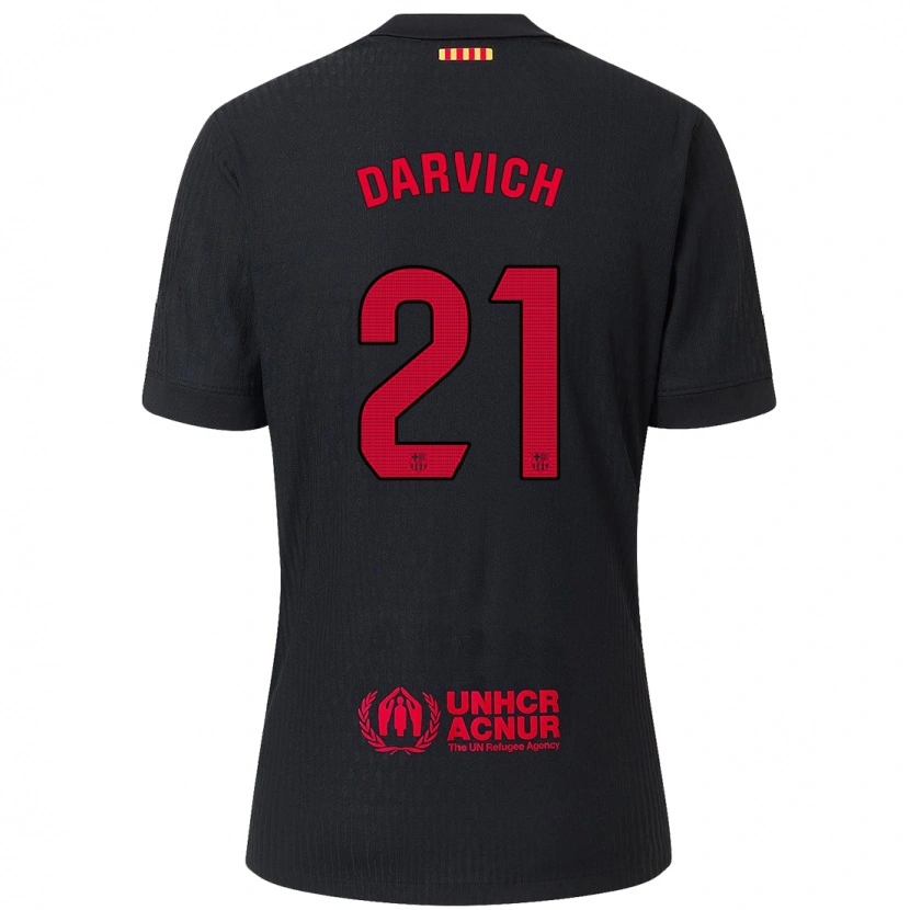 Danxen Enfant Maillot Noah Darvich #21 Noir Rouge Tenues Extérieur 2024/25 T-Shirt