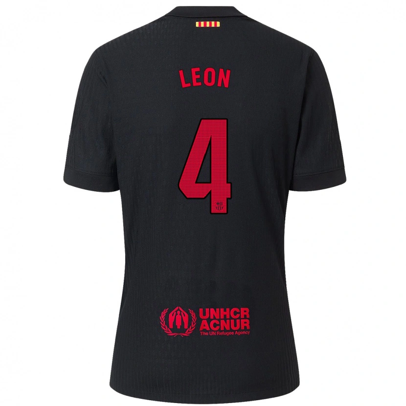 Danxen Enfant Maillot Mapi León #4 Noir Rouge Tenues Extérieur 2024/25 T-Shirt