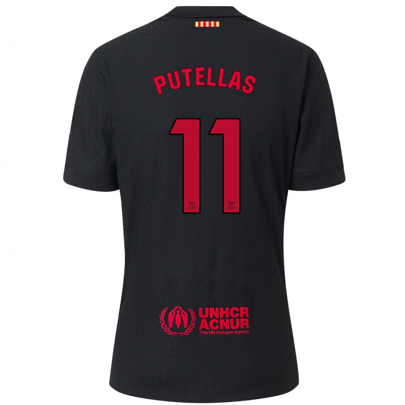 Danxen Enfant Maillot Alexia Putellas #11 Noir Rouge Tenues Extérieur 2024/25 T-Shirt