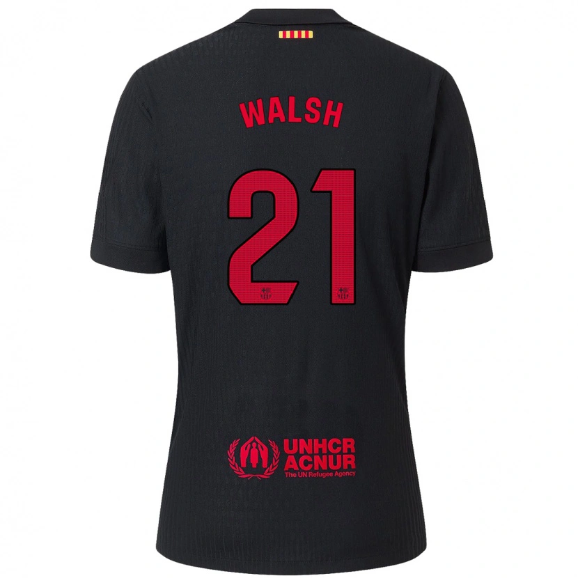 Danxen Enfant Maillot Keira Walsh #21 Noir Rouge Tenues Extérieur 2024/25 T-Shirt