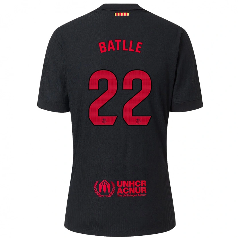 Danxen Enfant Maillot Ona Batlle #22 Noir Rouge Tenues Extérieur 2024/25 T-Shirt