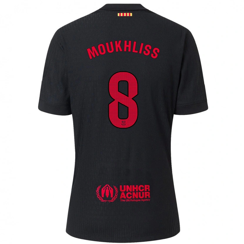 Danxen Enfant Maillot Moha Moukhliss #8 Noir Rouge Tenues Extérieur 2024/25 T-Shirt