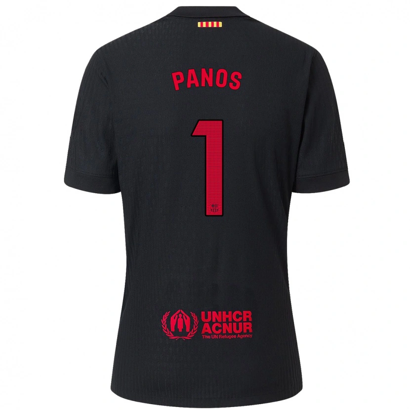 Danxen Enfant Maillot Sandra Panos #1 Noir Rouge Tenues Extérieur 2024/25 T-Shirt