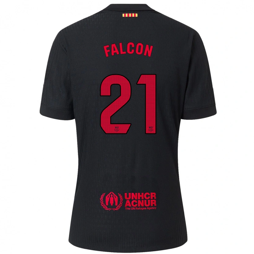 Danxen Enfant Maillot Andrea Falcon #21 Noir Rouge Tenues Extérieur 2024/25 T-Shirt