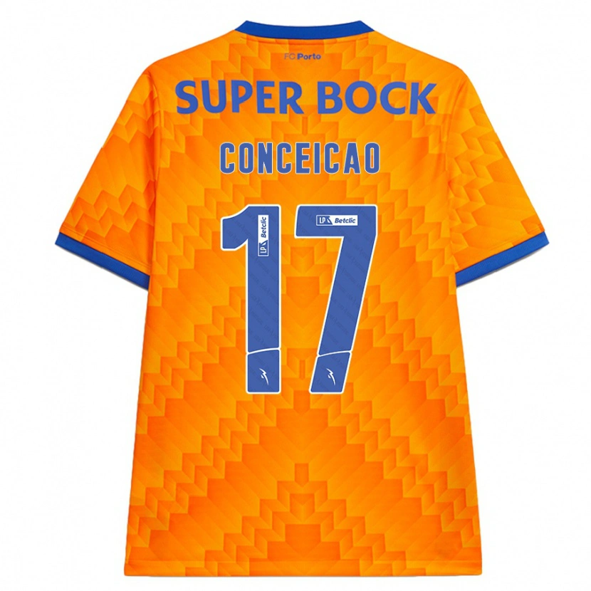 Danxen Enfant Maillot Rodrigo Conceicao #17 Orange Tenues Extérieur 2024/25 T-Shirt