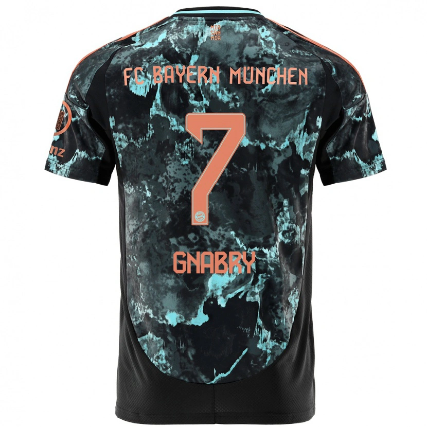 Danxen Enfant Maillot Serge Gnabry #7 Noir Tenues Extérieur 2024/25 T-Shirt