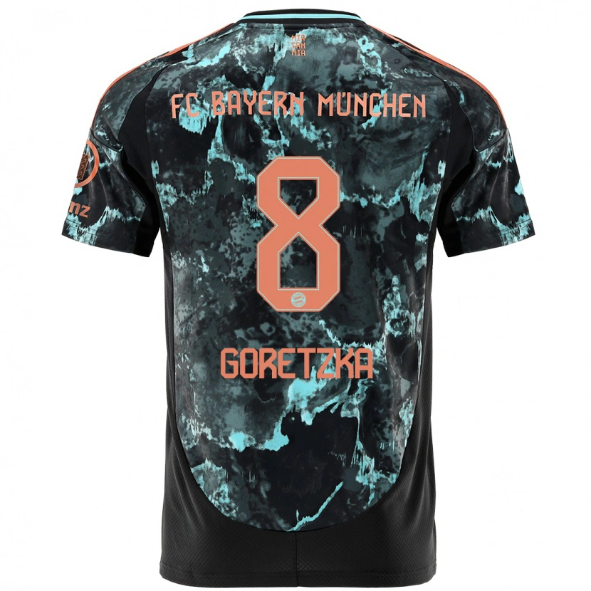 Danxen Enfant Maillot Leon Goretzka #8 Noir Tenues Extérieur 2024/25 T-Shirt