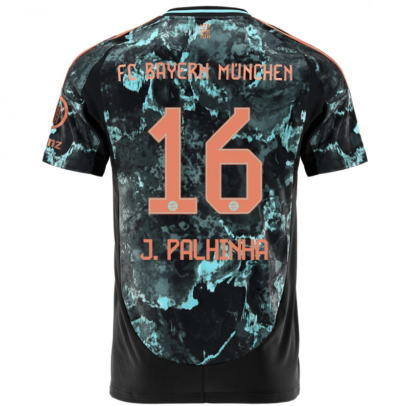 Danxen Enfant Maillot João Palhinha #16 Noir Tenues Extérieur 2024/25 T-Shirt