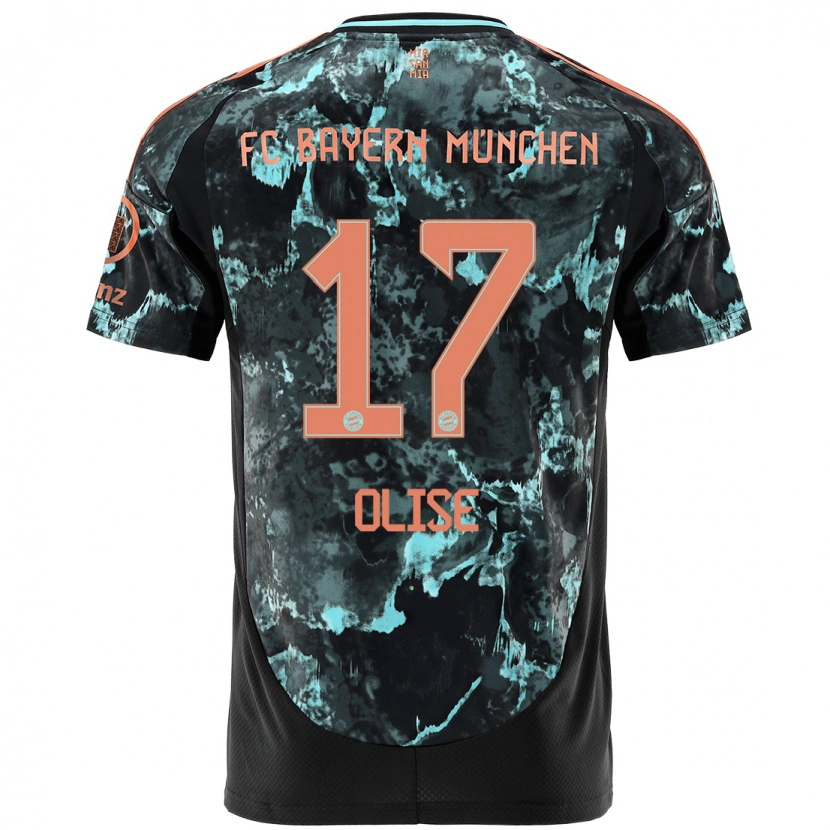 Danxen Enfant Maillot Michael Olise #17 Noir Tenues Extérieur 2024/25 T-Shirt