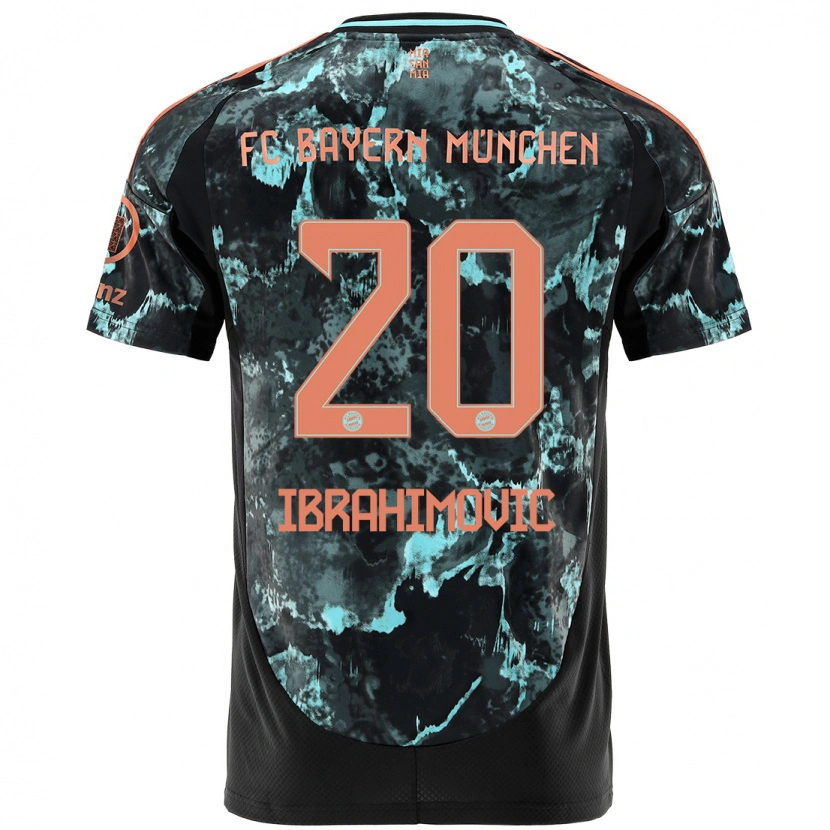 Danxen Enfant Maillot Arijon Ibrahimovic #20 Noir Tenues Extérieur 2024/25 T-Shirt