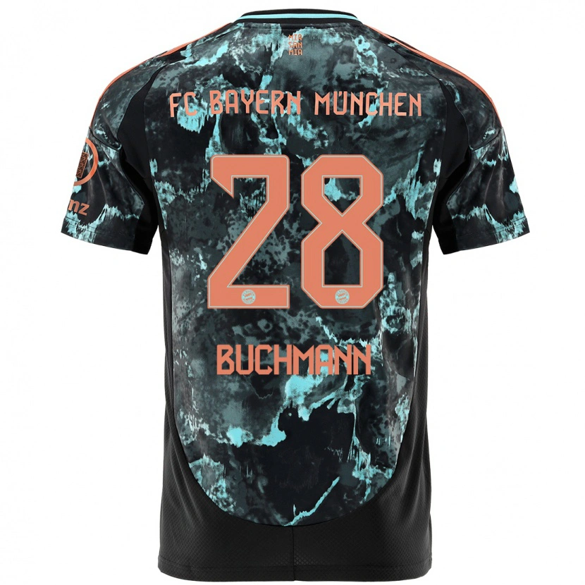 Danxen Enfant Maillot Tarek Buchmann #28 Noir Tenues Extérieur 2024/25 T-Shirt