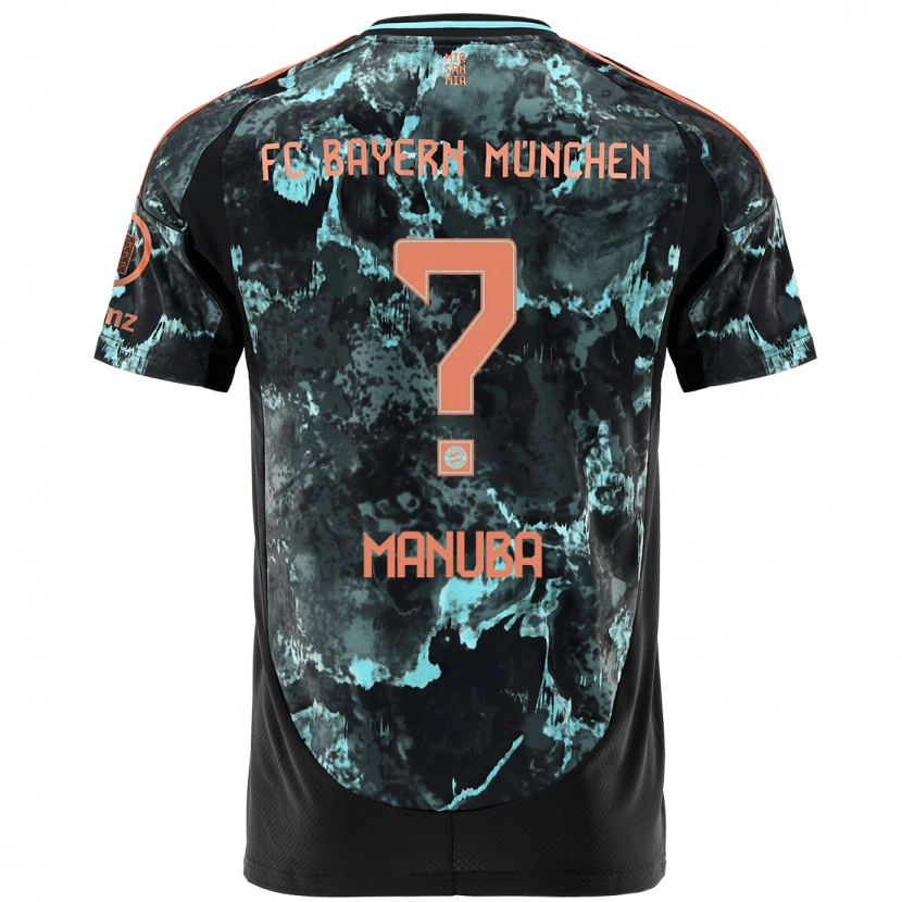 Danxen Enfant Maillot Vincent Manuba #0 Noir Tenues Extérieur 2024/25 T-Shirt