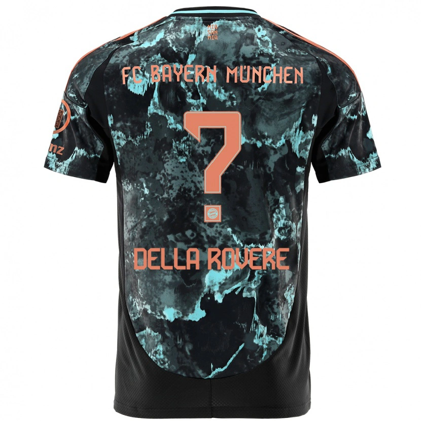 Danxen Enfant Maillot Guido Della Rovere #0 Noir Tenues Extérieur 2024/25 T-Shirt