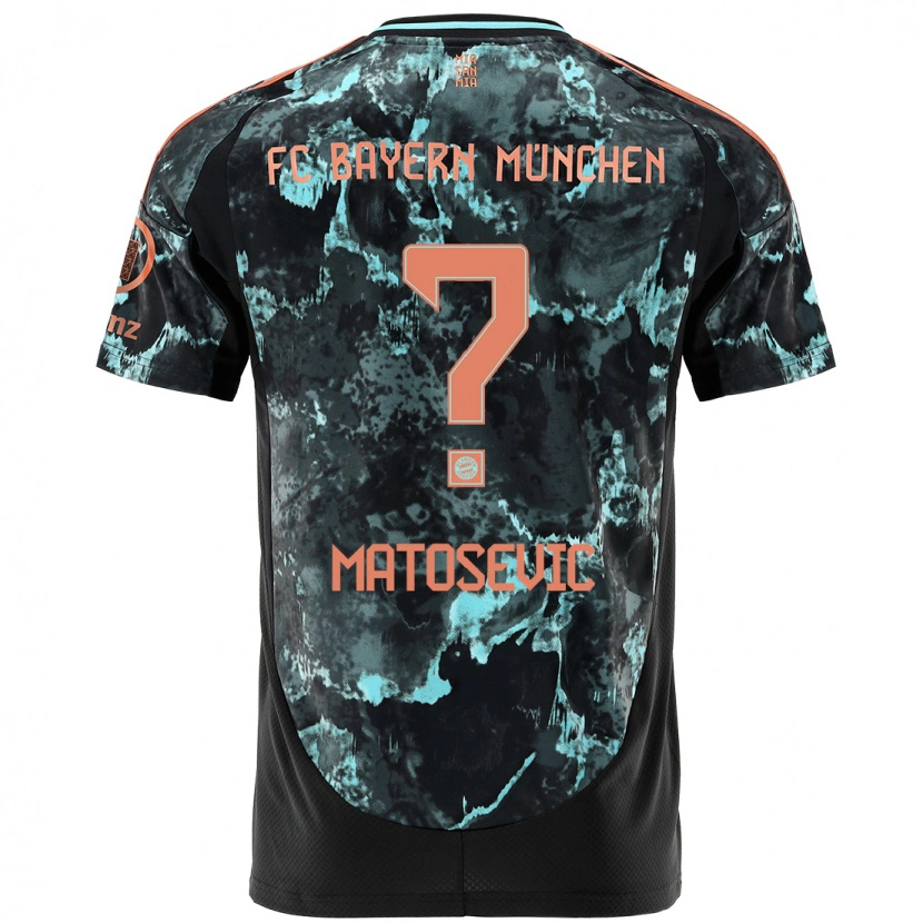 Danxen Enfant Maillot Michael Matosevic #0 Noir Tenues Extérieur 2024/25 T-Shirt