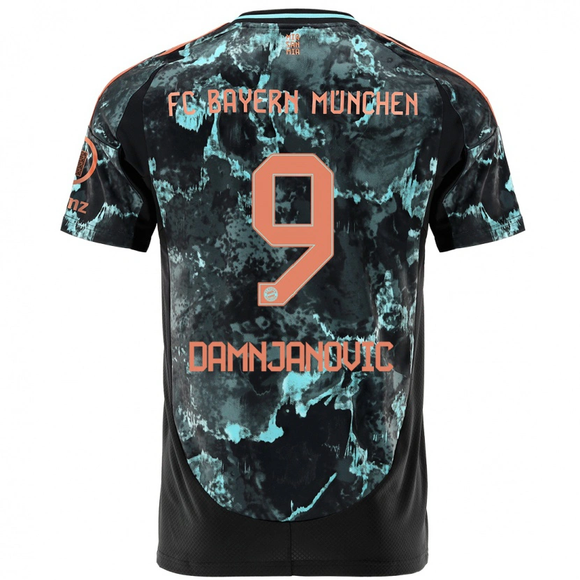 Danxen Enfant Maillot Jovana Damnjanović #9 Noir Tenues Extérieur 2024/25 T-Shirt