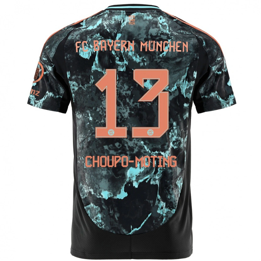 Danxen Enfant Maillot Eric Maxim Choupo-Moting #13 Noir Tenues Extérieur 2024/25 T-Shirt