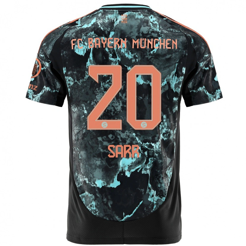 Danxen Enfant Maillot Bouna Sarr #20 Noir Tenues Extérieur 2024/25 T-Shirt