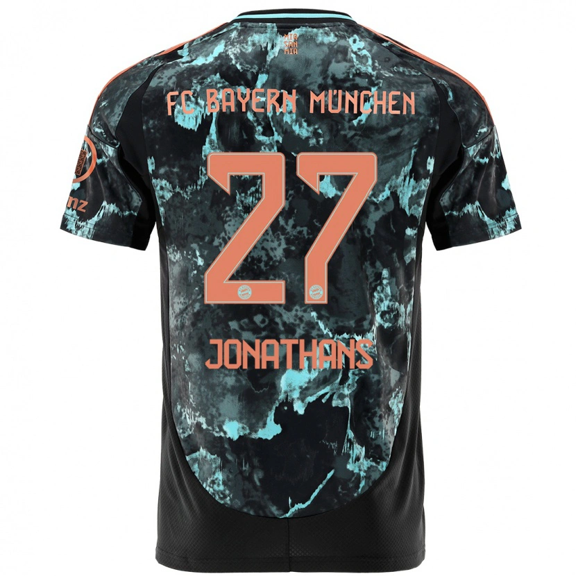 Danxen Enfant Maillot David Jonathans #27 Noir Tenues Extérieur 2024/25 T-Shirt