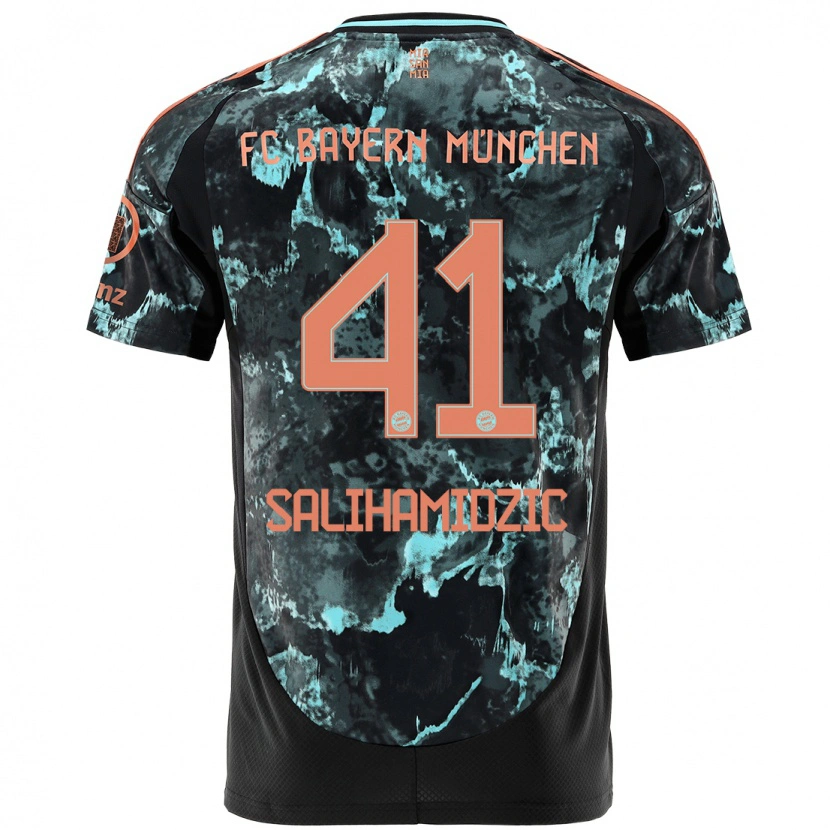 Danxen Enfant Maillot Nick Salihamidzic #41 Noir Tenues Extérieur 2024/25 T-Shirt