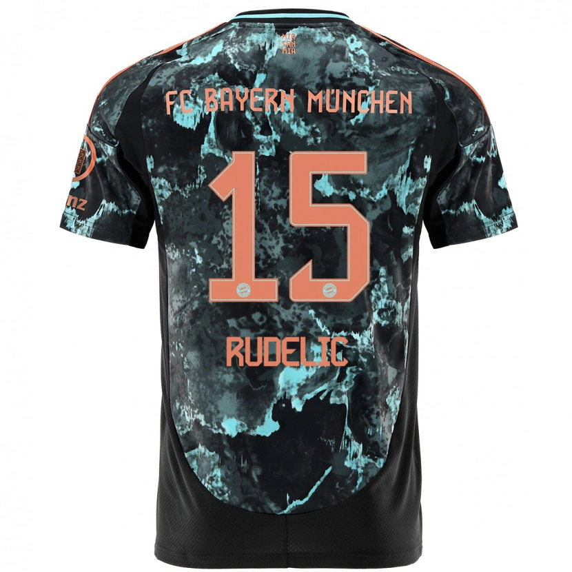 Danxen Enfant Maillot Ivana Rudelic #15 Noir Tenues Extérieur 2024/25 T-Shirt