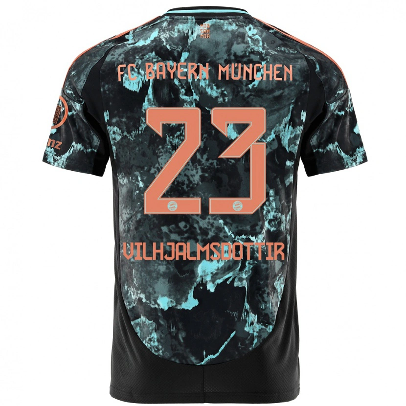 Danxen Enfant Maillot Karolina Lea Vilhjalmsdottir #23 Noir Tenues Extérieur 2024/25 T-Shirt