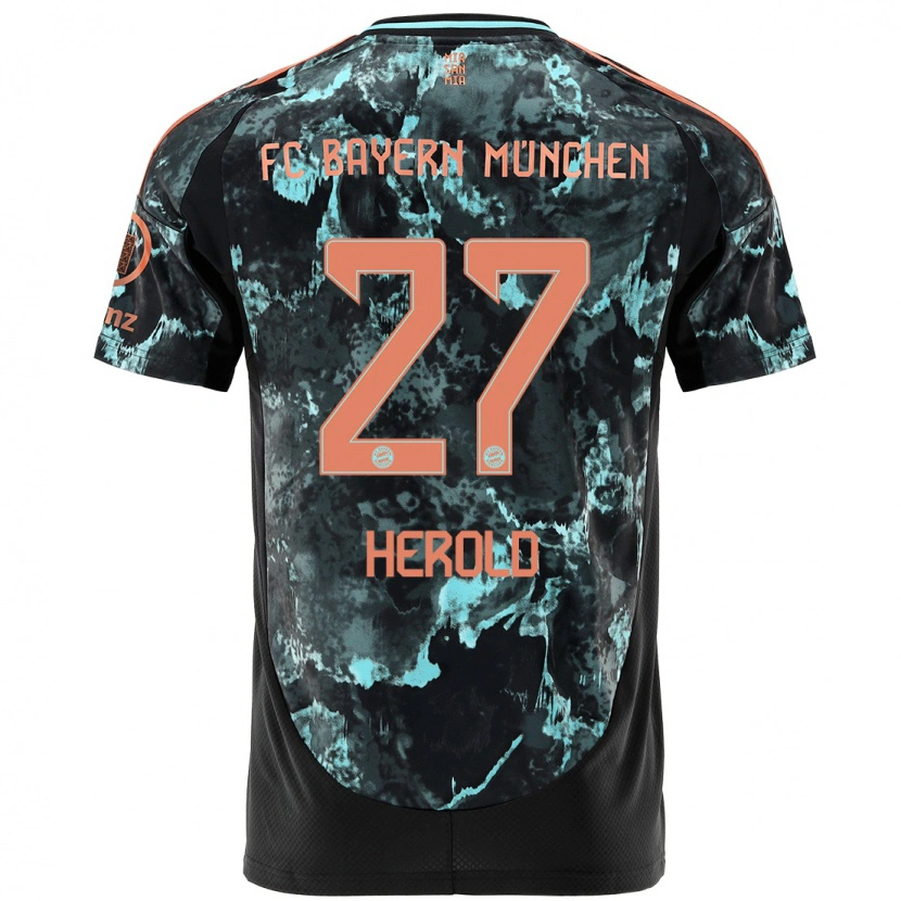 Danxen Enfant Maillot David Herold #27 Noir Tenues Extérieur 2024/25 T-Shirt