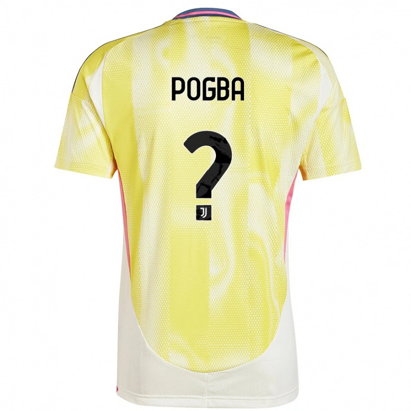 Danxen Enfant Maillot Paul Pogba #0 Jaune Solaire Tenues Extérieur 2024/25 T-Shirt