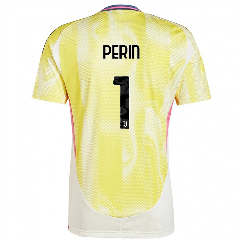 Danxen Enfant Maillot Mattia Perin #1 Jaune Solaire Tenues Extérieur 2024/25 T-Shirt