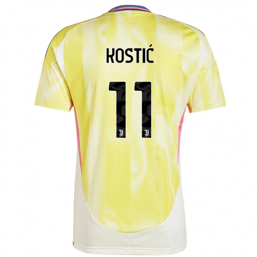 Danxen Enfant Maillot Filip Kostić #11 Jaune Solaire Tenues Extérieur 2024/25 T-Shirt