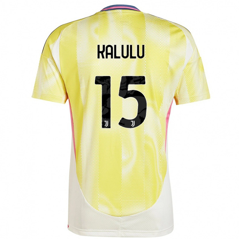 Danxen Enfant Maillot Pierre Kalulu #15 Jaune Solaire Tenues Extérieur 2024/25 T-Shirt