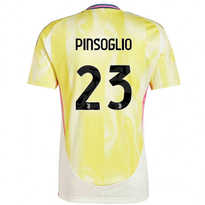 Danxen Enfant Maillot Carlo Pinsoglio #23 Jaune Solaire Tenues Extérieur 2024/25 T-Shirt