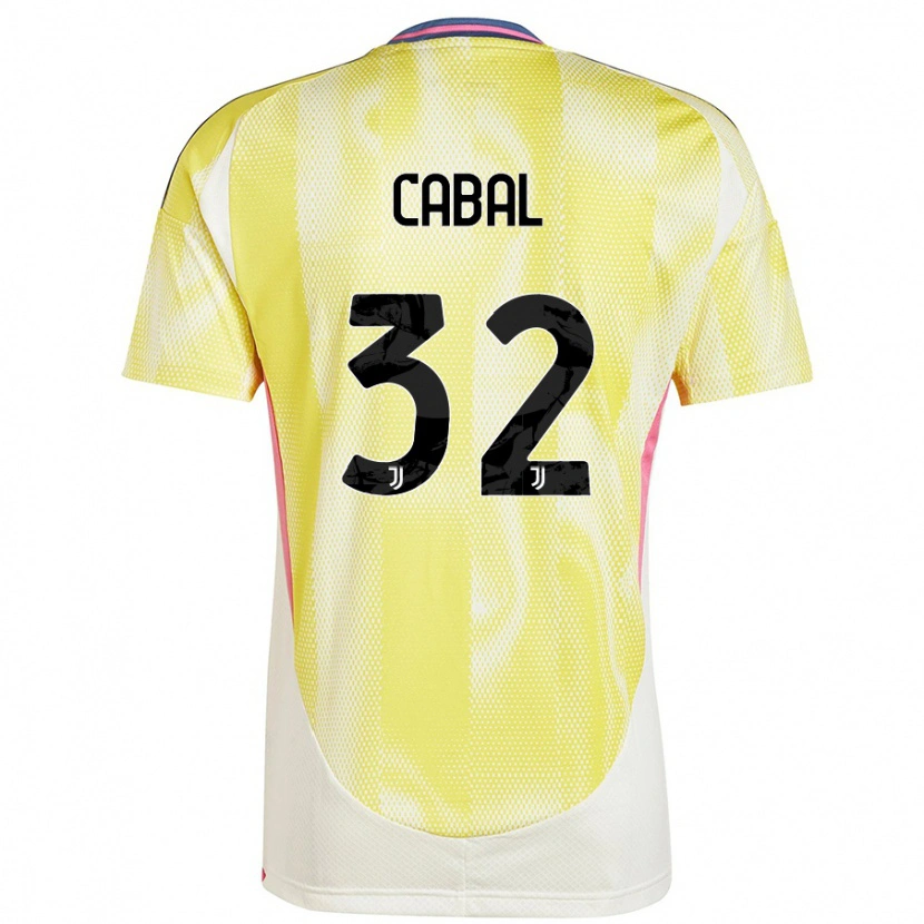 Danxen Enfant Maillot Juan Cabal #32 Jaune Solaire Tenues Extérieur 2024/25 T-Shirt