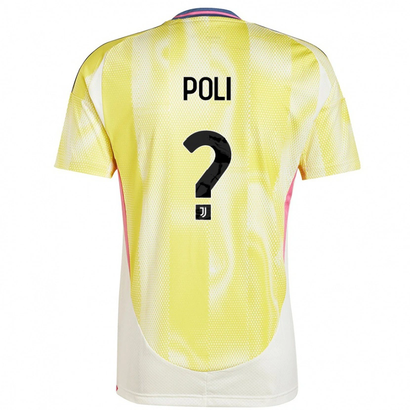 Danxen Enfant Maillot Fabrizio Poli #0 Jaune Solaire Tenues Extérieur 2024/25 T-Shirt