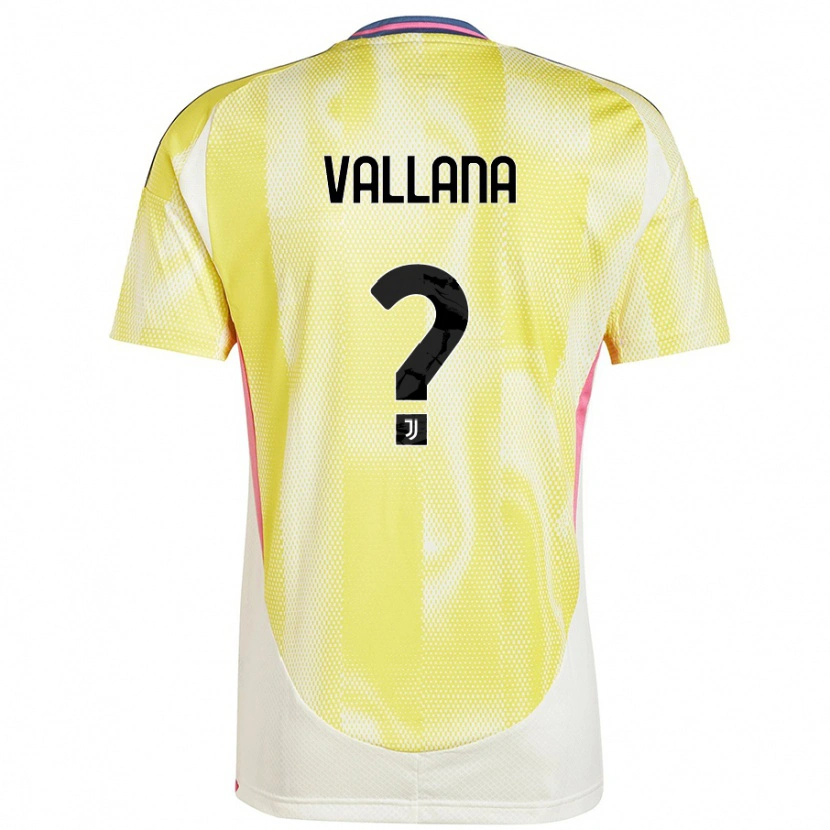 Danxen Enfant Maillot Edoardo Vallana #0 Jaune Solaire Tenues Extérieur 2024/25 T-Shirt