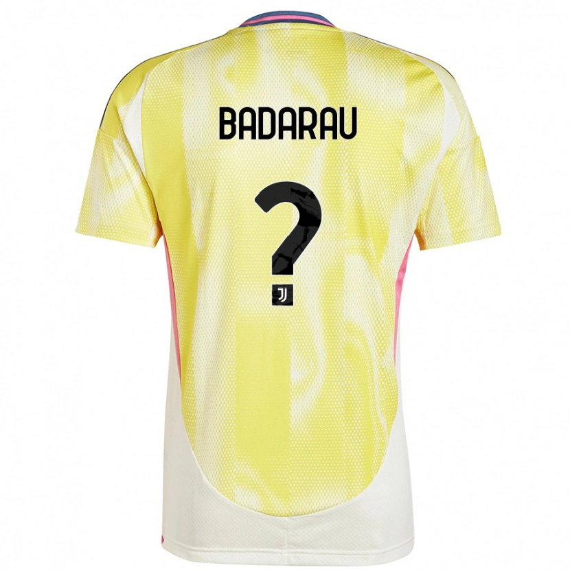 Danxen Enfant Maillot Fabio Bădărău #0 Jaune Solaire Tenues Extérieur 2024/25 T-Shirt