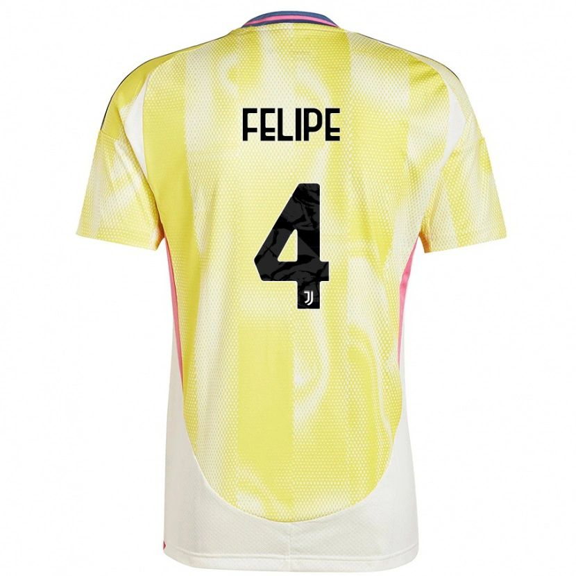 Danxen Enfant Maillot Pedro Felipe #4 Jaune Solaire Tenues Extérieur 2024/25 T-Shirt