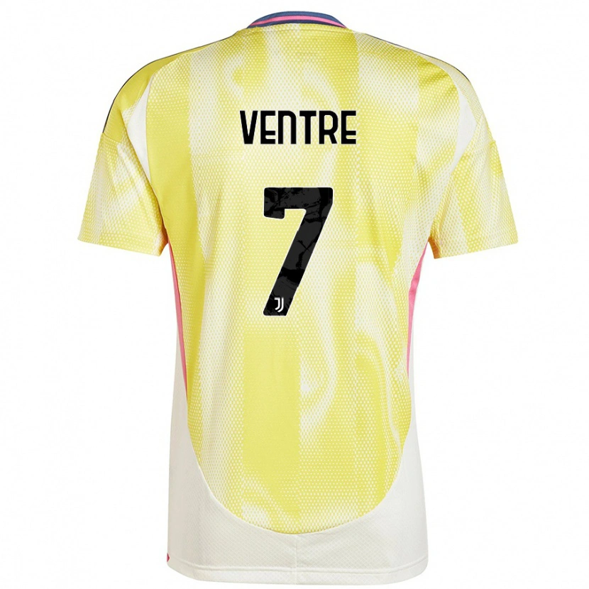 Danxen Enfant Maillot Alessandro Ventre #7 Jaune Solaire Tenues Extérieur 2024/25 T-Shirt