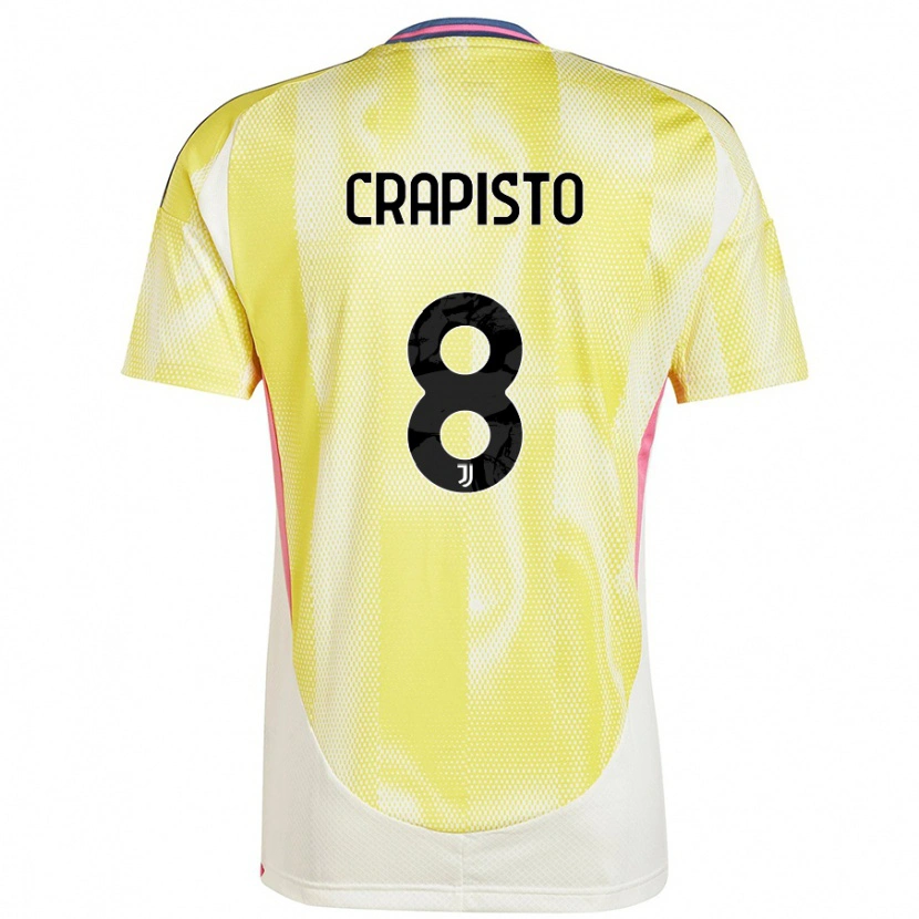 Danxen Enfant Maillot Francesco Crapisto #8 Jaune Solaire Tenues Extérieur 2024/25 T-Shirt