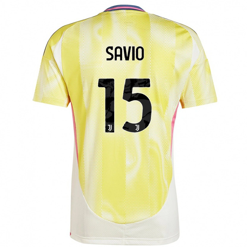 Danxen Enfant Maillot Federico Savio #15 Jaune Solaire Tenues Extérieur 2024/25 T-Shirt