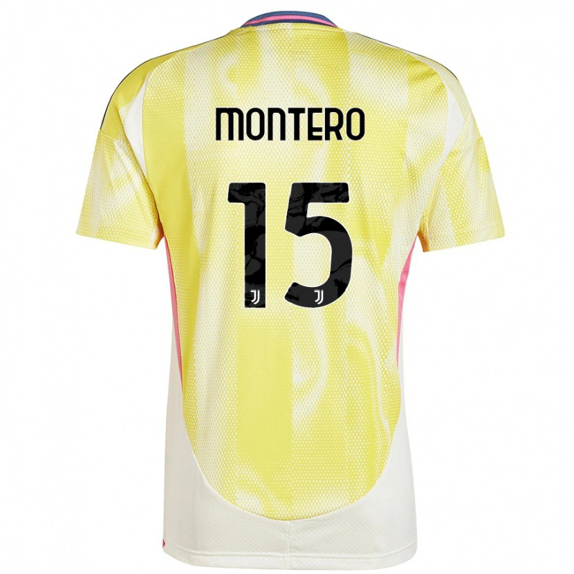 Danxen Enfant Maillot Alfonso Montero #15 Jaune Solaire Tenues Extérieur 2024/25 T-Shirt