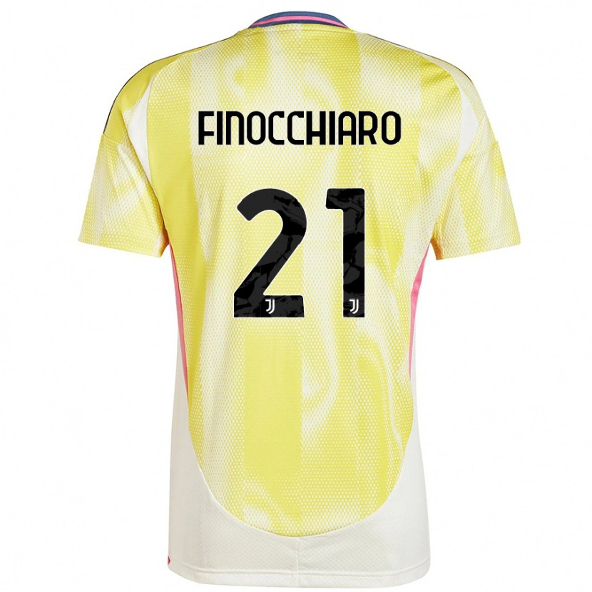 Danxen Enfant Maillot Gabriele Finocchiaro #21 Jaune Solaire Tenues Extérieur 2024/25 T-Shirt