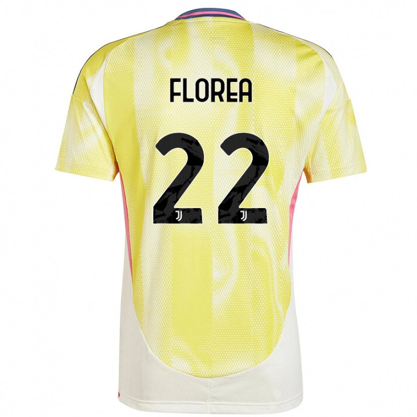 Danxen Enfant Maillot Andrei Florea #22 Jaune Solaire Tenues Extérieur 2024/25 T-Shirt