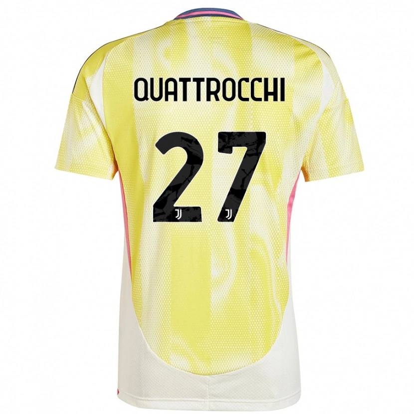 Danxen Enfant Maillot Juan Ignacio Quattrocchi #27 Jaune Solaire Tenues Extérieur 2024/25 T-Shirt