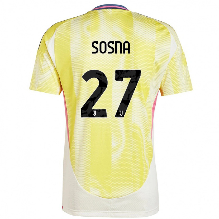 Danxen Enfant Maillot Adam Sosna #27 Jaune Solaire Tenues Extérieur 2024/25 T-Shirt